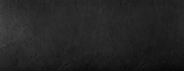 Keuken spatwand met foto Zwarte steenachtergrond, grijze cementtextuur. Bovenaanzicht, plat gelegd © Jukov studio