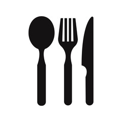 Spoon, fork and knife icon vector