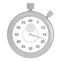  Stopwatch icon. Vector illustration in a flat style, isolated on white background.