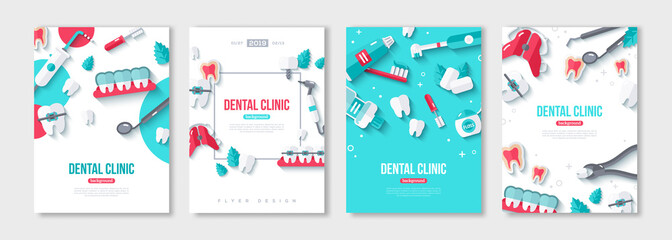 Ensemble d& 39 affiches de dentisterie