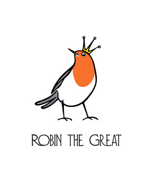 Hand drawn robin
