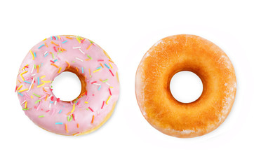 Donuts on a white background