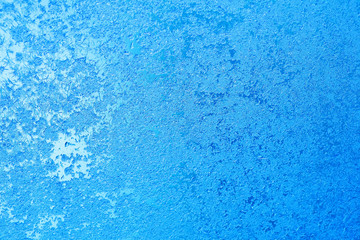 Fototapeta na wymiar Frosted window pattern. Frozen ice texture, snowflakes and icy background, close-up