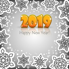 New Year 2019 grey background