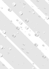 Grey and white striped background with drops