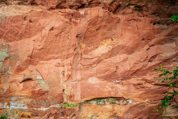 beautiful sandstone cliffs on the shores of river Amata in Latvia