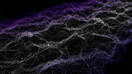 Futuristic point wave.Wave of particles. Abstract background with a dynamic wave. Vector illustration.