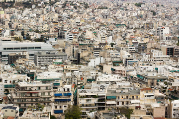 Fototapeta na wymiar aerial poor city street urban environment 