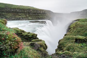 Cascada Gullfoss lateral, Islandia