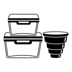 Empty plastic lunch boxes icon. Simple illustration of empty plastic lunch boxes vector icon for web design isolated on white background