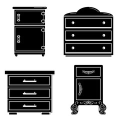 Nightstand icon set. Simple set of nightstand vector icons for web design on white background