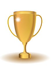 gold vector cup isolated on white background.