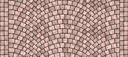 Road curved cobblestone texture 094
