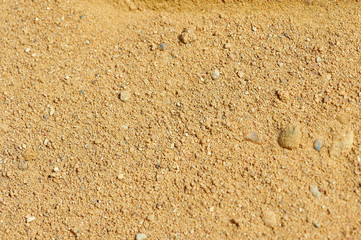 The texture of yellow coarse sand in a career