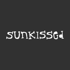 Sunkissed - fun lettering summer phrase cut out of paper in scandinavian style. Vector illustration