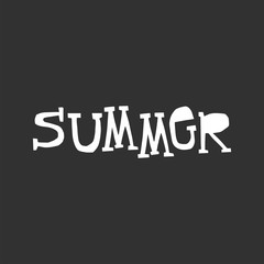 Summer vibes - fun lettering summer phrase cut out of paper in scandinavian style. Vector illustration