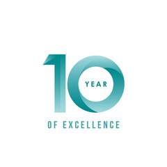10 Year of Excellence Vector Template Design Illustration
