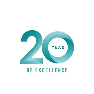 20 Year of Excellence Vector Template Design Illustration