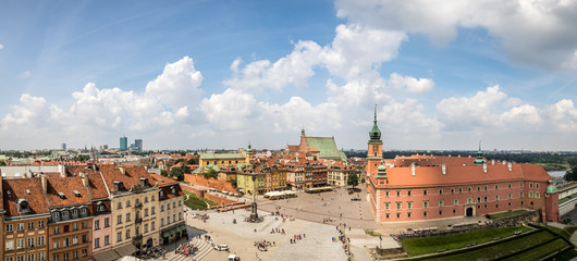 Naklejka na ściany i meble Top view of the old city in Warsaw