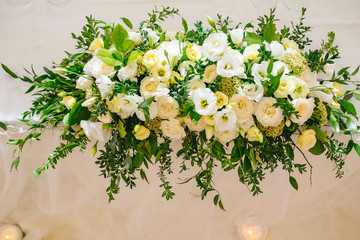 Wedding flowers on celebrate table