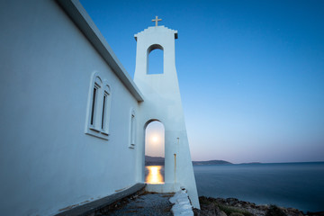 Church in Greece with a Moon