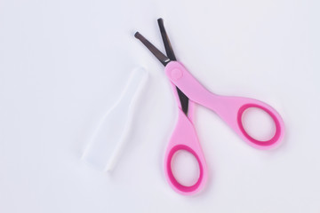 Pink tip kids scissors.