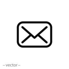 email icon, envelope line sign on white background - editable vector illustration eps10