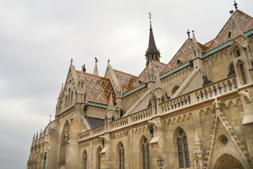 Fototapeta na wymiar Matthias Church in Budapest on December 30, 2017.
