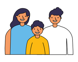 Obraz premium parents and son family portrait