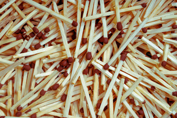 Pile of some matches. Top view.