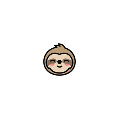 Cute sloth face cartoon icon, vector illustration © Totostarkk9456