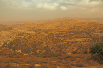 Wadi Dana Reserve typical landscape. Wadi Dana National Park. Jordan
