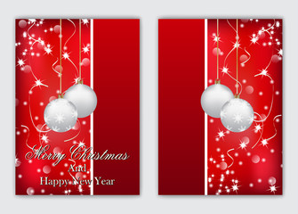 Merry Christmas and a Happy New Year. Christmas cards. Simple design.