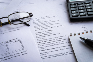 business balance, income statement financial analyze money