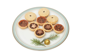 Mince pies on a plate