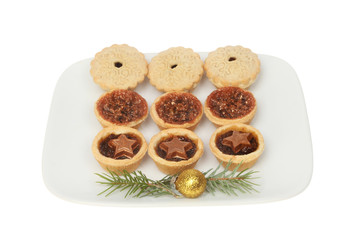 festive mince pies on a plate