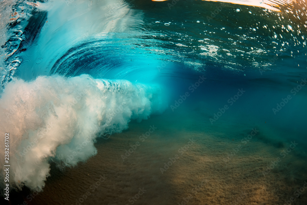 Wall mural ocean wave inside underwater, water background