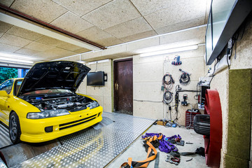 Car mechanics garage