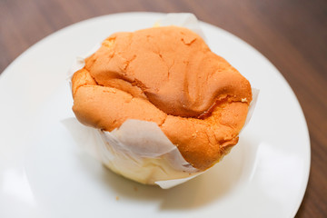 Chinese cake close up. egg cake. 