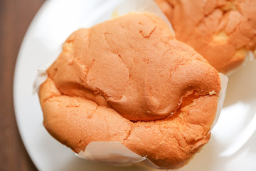 Chinese cake close up. egg cake. 