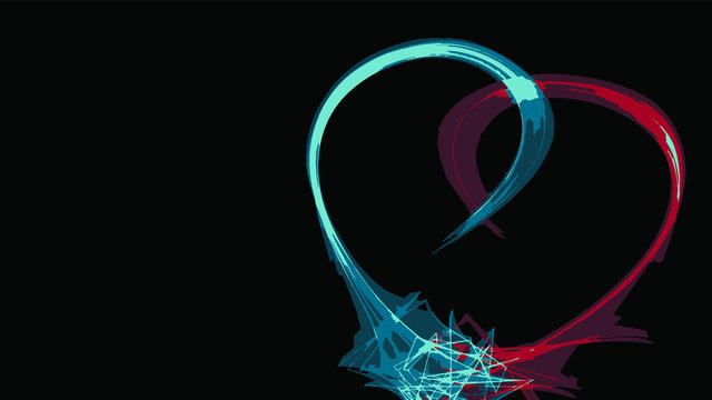 the energy of love, the intersection of the red and blue, isolated design element