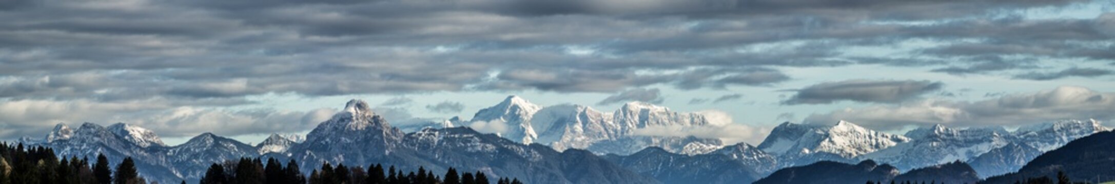 alps winter mountain landscape panorama