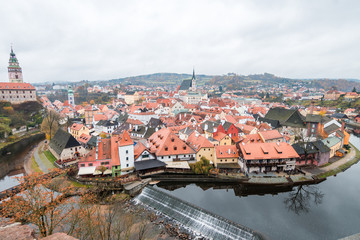 Fototapeta premium panoramic view of cesky krumlov medieval town
