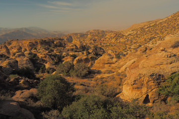 Wadi Dana Reserve typical landscape. Wadi Dana National Park. Jordan