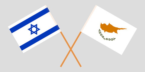 Cyprus and Israel. The Cyprian and Israeli flags. Official proportion. Correct colors. Vector