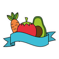 avocado tomato carrot healthy food ribbon