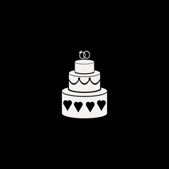 Cake wedding vector icon. flat Cake wedding design. Cake wedding illustration for graphic