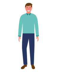 man standing character on white background