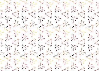 Vegetable stylized ornament with leaves and peaches