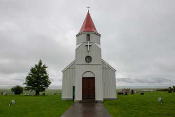 Fototapeta na wymiar Möðrudalur kirkja église islandaise 